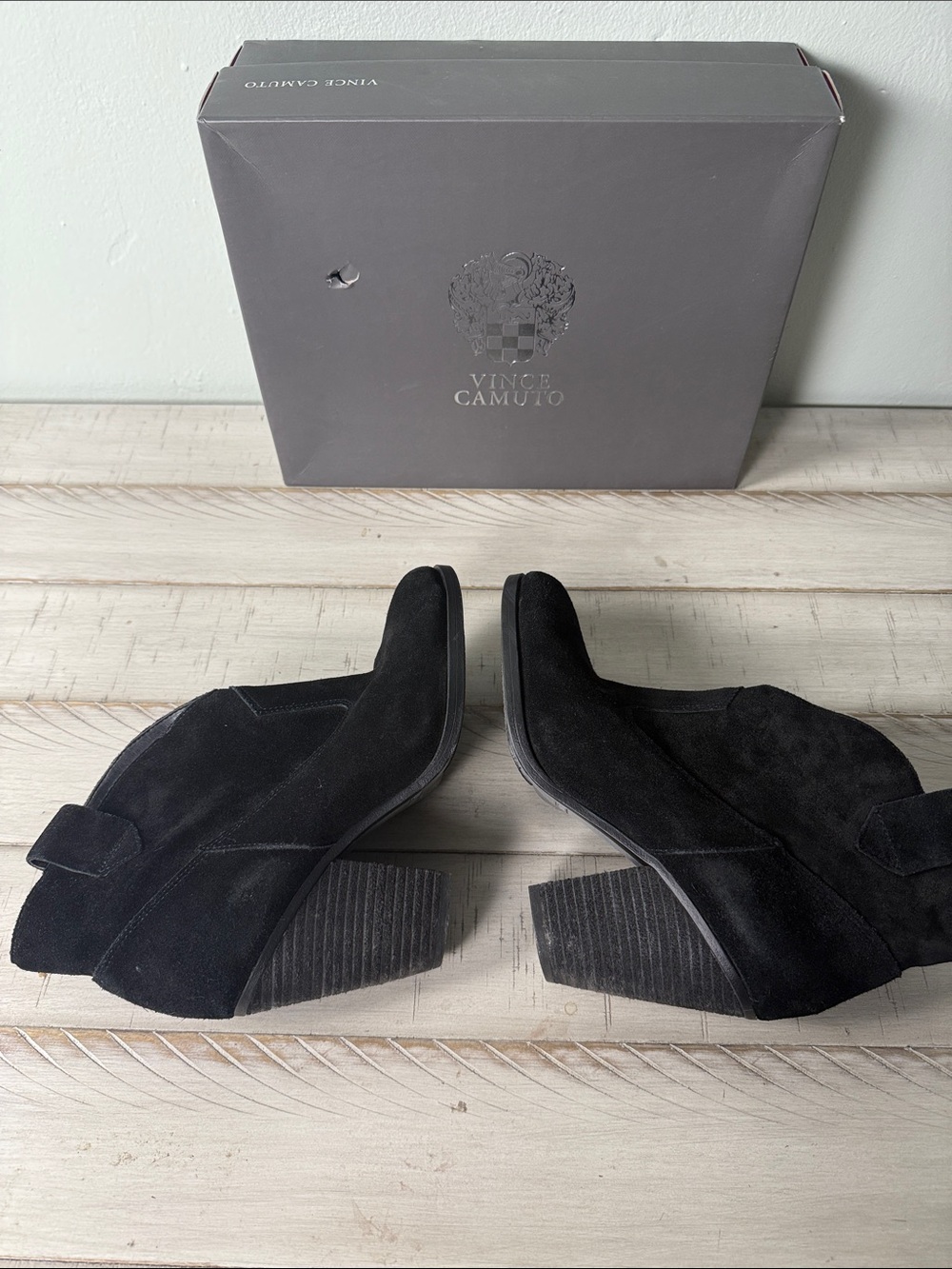 Vince Camuto Black Western Ankle Boots - Picture 4 of 9